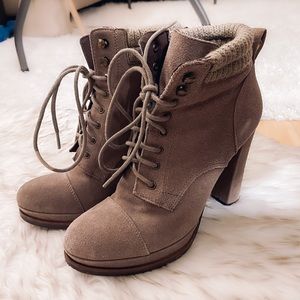 Dolce Vita Tall Chunky Heel Lace Up Booties